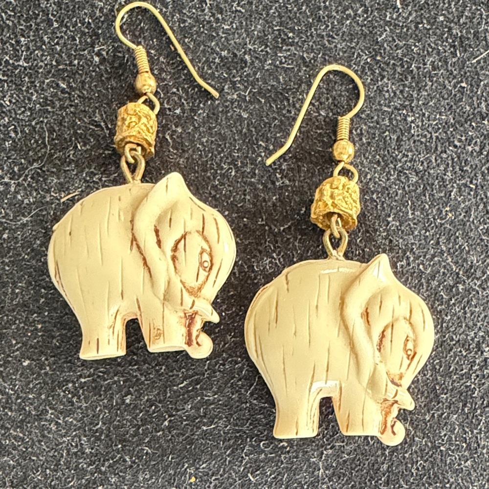 Elephant Shaped Earrings with Gold Accents